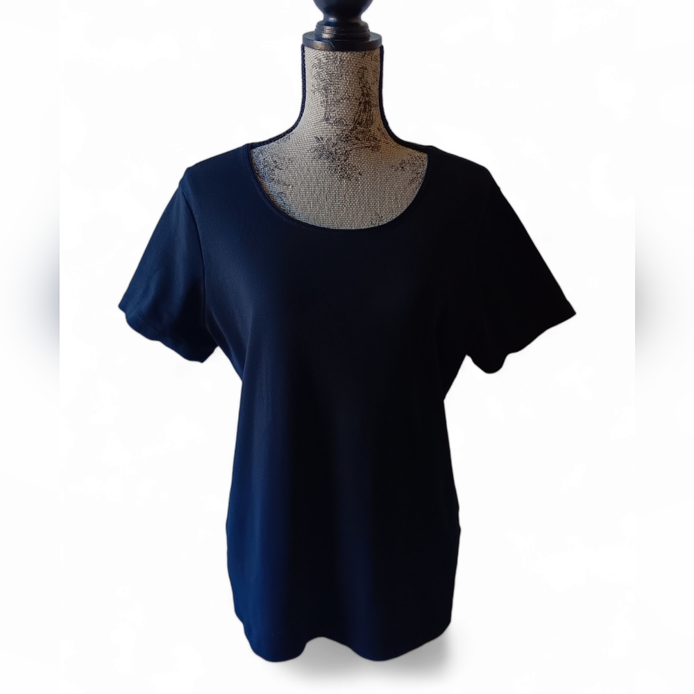 Karen Scott women's black short-sleeve top   size XL